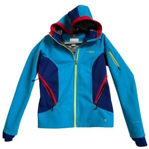 Columbia Omni-Heat Colorblock Softshell Jacket M Ski‎ Snowboarding Bold Retro